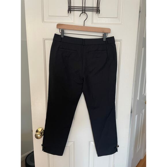 Kate Spade Womens Black Dress Pants Size 8 Gold Accents Straight Leg - Picture 2 of 8